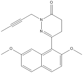 Molecular Structure of 142028-31-7 (3(2H)-Pyridazinone,2-(2-butynyl)-6-(2,7-dimethoxy-1-naphthalenyl)-4,5-dihydro-)